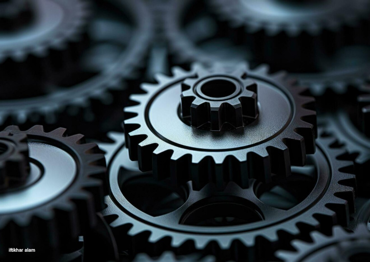 imagem em detalhe com engrenagem produzida em 3D