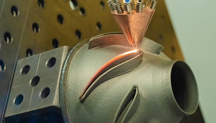 impressão 3D em metais imagem com exemplo da tecnologia DED