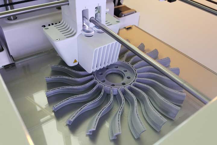 impressão 3D em metais imagem em detalhe com rotor de motor produzida em 3D