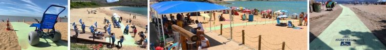 Esteira Trade Mix Acessibilidade Diversos exemplos de praias acessiveis e praia para todos com a esteira trade mix, santos,vitoria, vila vela, saquarema