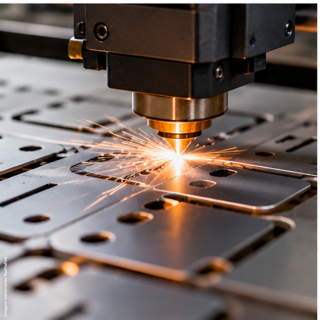 Imagem ilustrativa do corte de chapa a laser